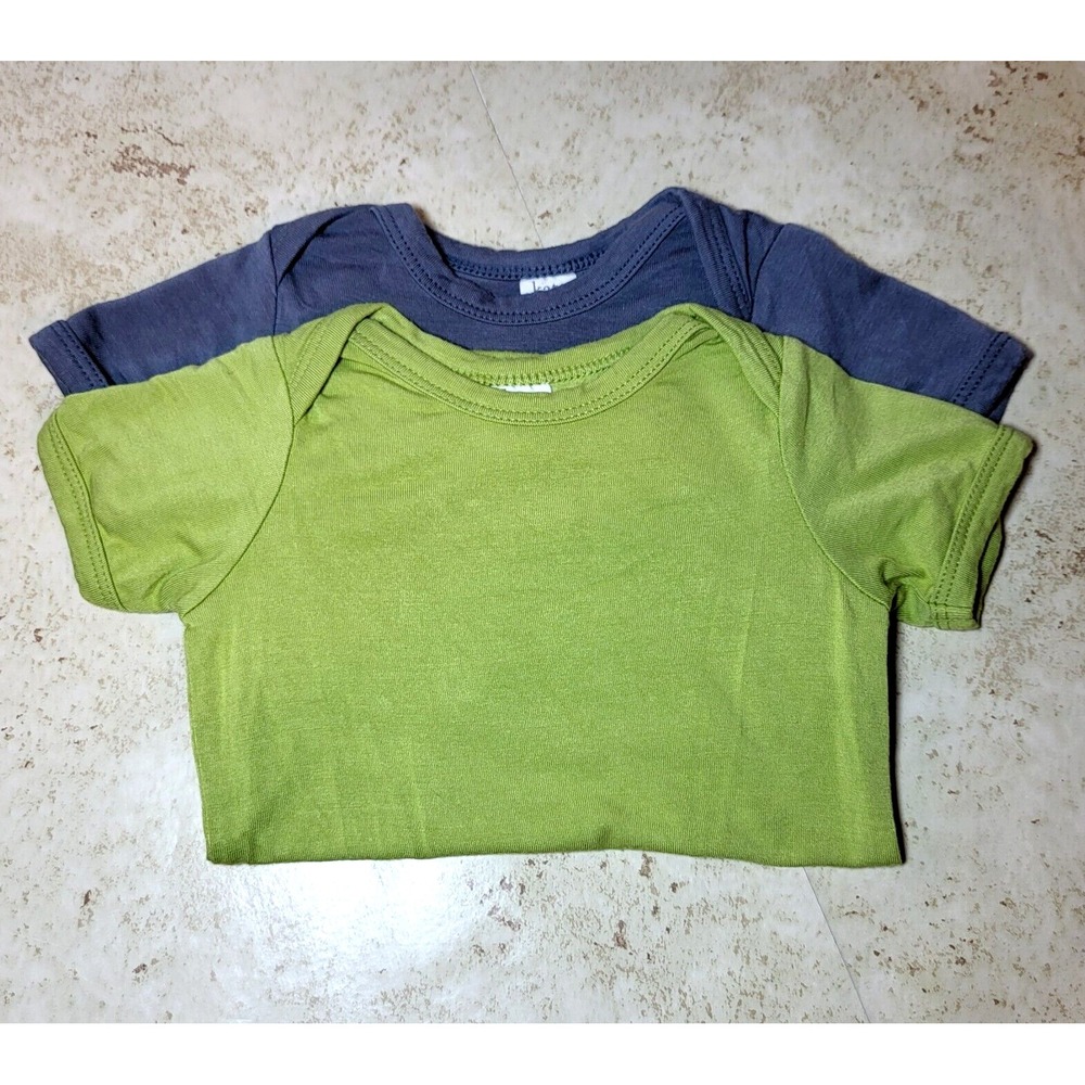 Kate Quinn One Piece Short Sleeve Viscose/Bamboo Set of 2 Green/Gray 0-3 month